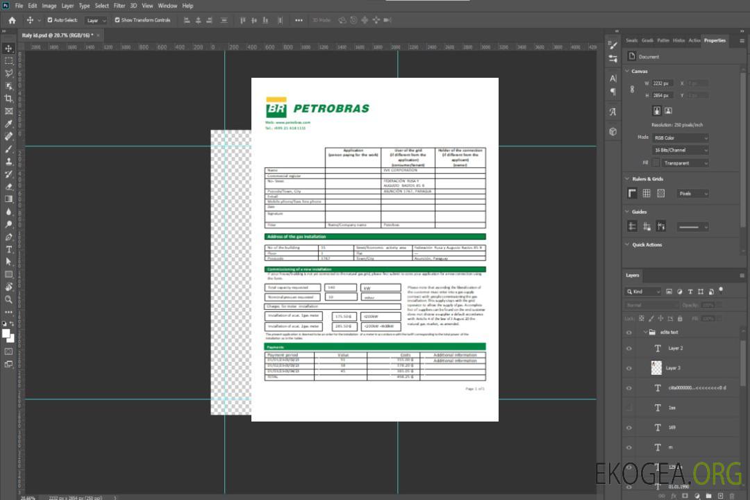 Petrobras Paraguay Opérations et logistique de la société gazière, facture commerciale des services publics, SCR template Petrobras Paraguay Opérations et logistique de la société gazière, facture commerciale des services publics, SCR template